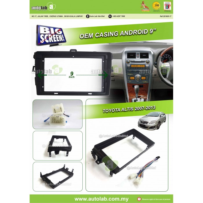 Big Screen Casing Android - Toyota Altis 2007-2013 (9inch)